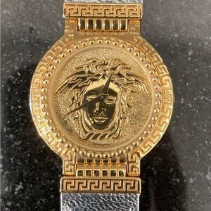 Versace Gold Medusa Watch with Greek Key Design
